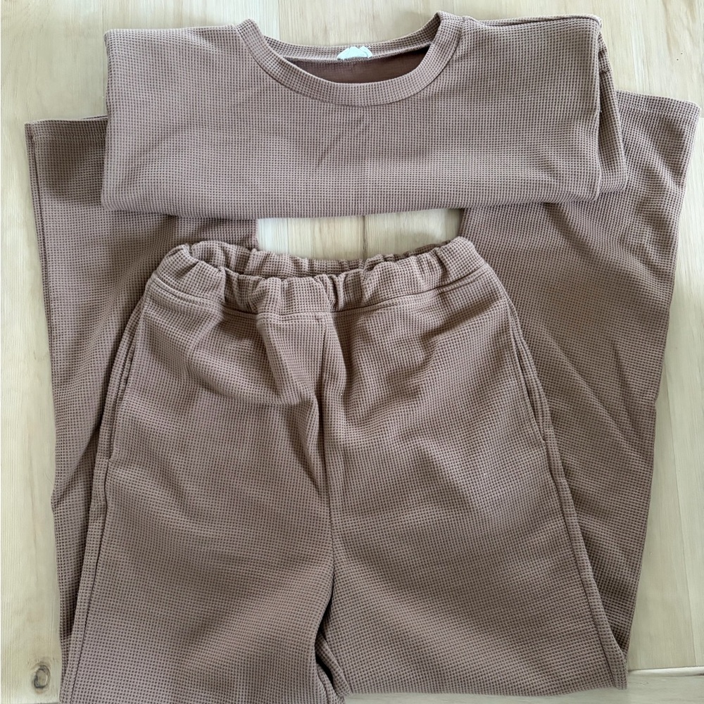 AUREUM Tan Waffle Knit Top